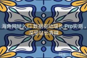 海角网址入口 数据驱动增长 Pro实测 ，深受站长青睐
