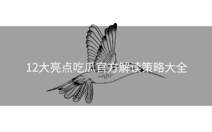 12大亮点吃瓜官方解读策略大全